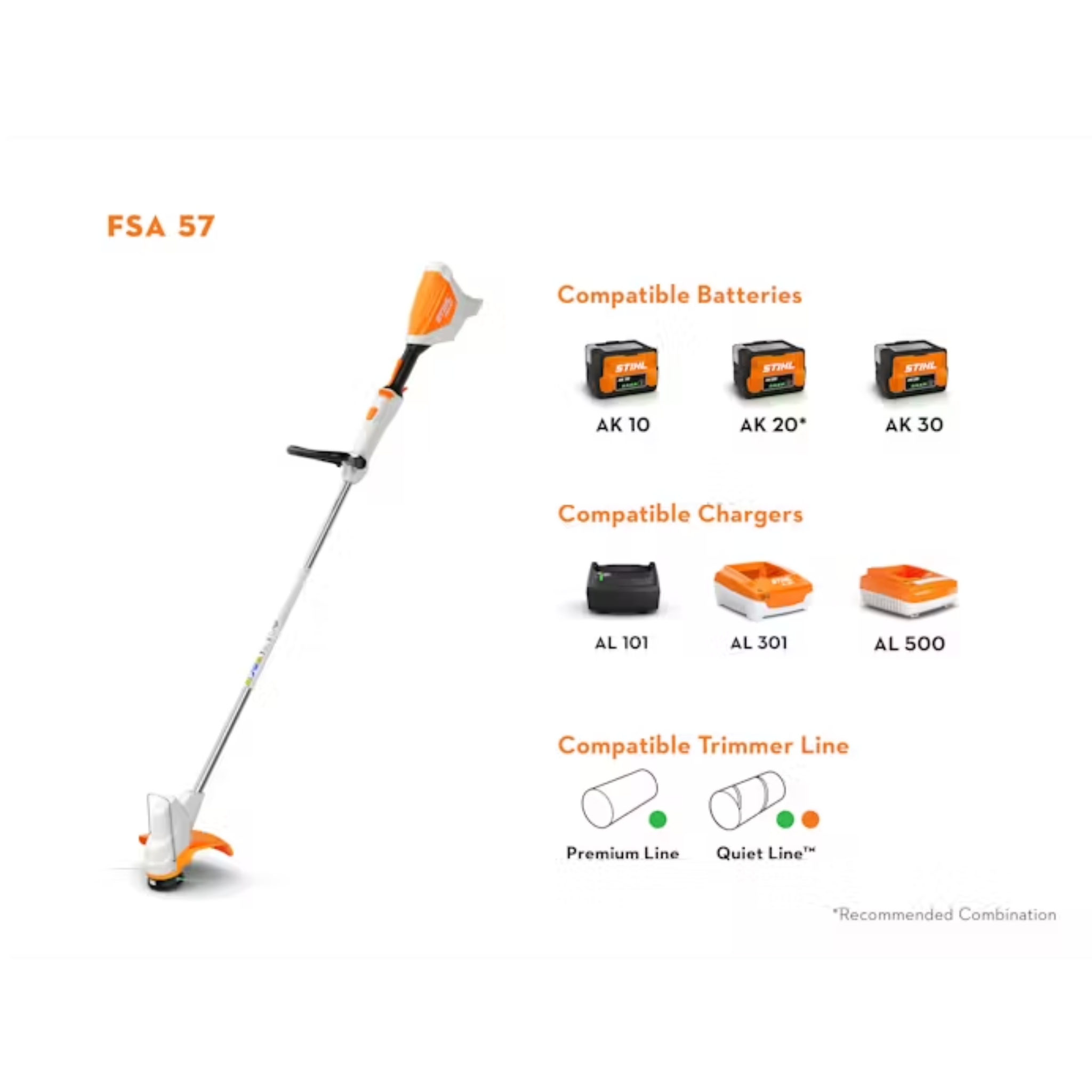 STIHL® FSA 57 Cordless trimmer, AutoCut C3-2 (Unit Only)